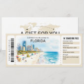 Invitation Florida Trip Boarding Pass Ticket (Devant / Derrière)