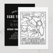 Invitation floride colorier moi collage (Devant / Derrière)
