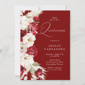 Invitation Florin Divin Florin Blanc Rouge magnifique Quincea (Devant)