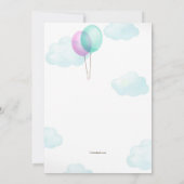 Invitation Flottant sur le Baby shower des couples aériens (Dos)