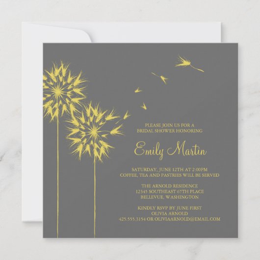 Invitation Flottante Dandelion Shower (Devant)