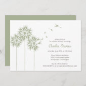 Invitation Flottante Dandelion Shower/Party (Devant / Derrière)