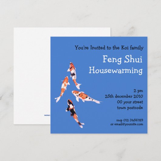 Invitation flottante de Koi (Devant / Derrière)