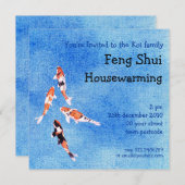 Invitation flottante Koi blue (Devant / Derrière)