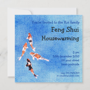Invitation flottante Koi blue