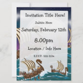 Invitation Flotte d'invasion de Vikings de dessin animé (Dos)