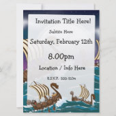 Invitation Flotte d'invasion de Vikings de dessin animé (Dos)