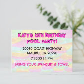 Invitation Flottes colorées 13ème anniversaire Pool Party (Debout devant)