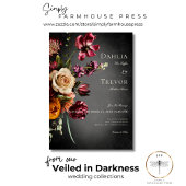 Invitation Flou foncé élégant Flou automne Mariage floral