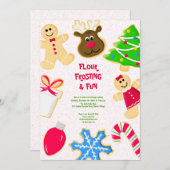 Invitation Flour Froid Fun Kids Cookie Exchange Party (Devant / Derrière)
