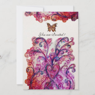 Invitation FLOURIS FANTASQUES rouge rose violet blanc