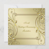 Invitation Flourish Gold 50e Anniversaire de Mariage (Devant)
