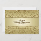 Invitation Flourish Golden 50e Anniversaire de Mariage (Devant)
