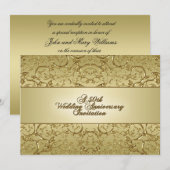 Invitation Flourish Golden 50e Anniversaire de Mariage (Devant / Derrière)