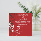 Invitation flourish ; mariage rouge (Debout devant)