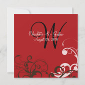 Invitation flourish ; mariage rouge (Dos)