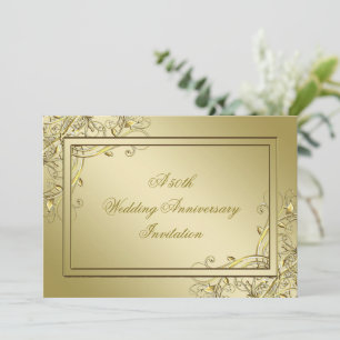 Invitation Flourish Or 50e Anniversaire de Mariage