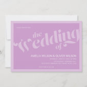 Invitation Flourissant Typographie Lavender Lilac Mariage (Devant)