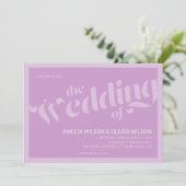 Invitation Flourissant Typographie Lavender Lilac Mariage (Debout devant)