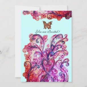 Invitation FLOURISSEMENTS FANTAISISTES rouge rose violet bleu