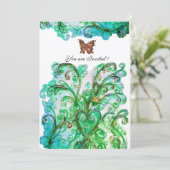 Invitation FLOURISSES FANTAISISTES bleu vert champagne vif (Debout devant)