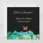 Invitation FLOURISSES FANTAISISTES bleu vert noir brillant (Dos)