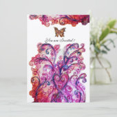 Invitation FLOURISSES FANTAISISTES rouge rose violet blanc vi (Debout devant)