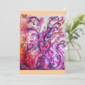 Invitation FLOURISSES FANTASISTES rouge vif, rose violet (Debout devant)