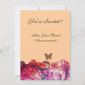Invitation FLOURISSES FANTASISTES rouge vif, rose violet (Dos)