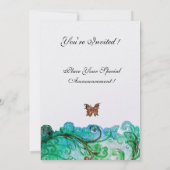 Invitation FLOURITURES FANTAISISTES bleu vert perle blanche b (Dos)