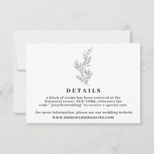 Invitation Flower Boho Clear Détails du mariage Automne (Devant)