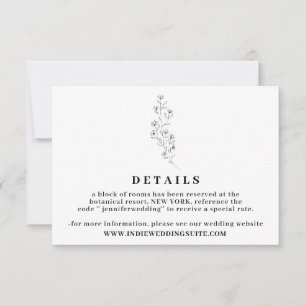Invitation Flower Boho Clear Indie Détails du Mariage