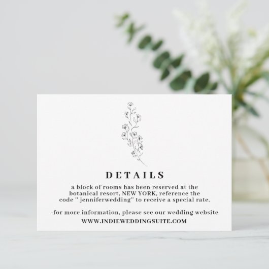 Invitation Flower Boho Clear Indie Détails du Mariage (Debout devant)