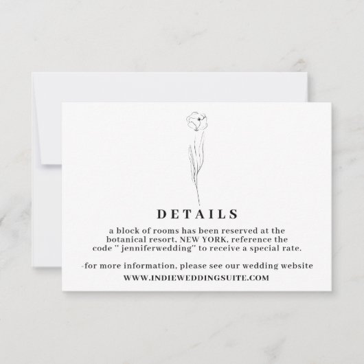 Invitation Flower Boho Clear mariage Détails botanique (Devant)