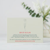 Invitation Flower Boho Greenery Rouge mariage Détails botaniq (Debout devant)