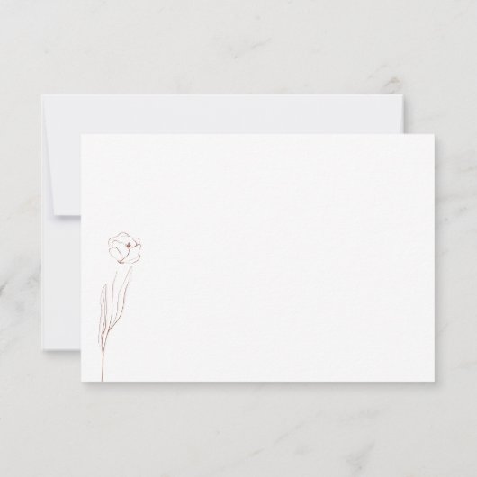 Invitation Flower Boho Terracotta Indie Détails simple (Dos)