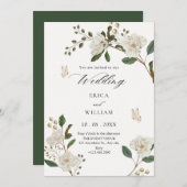 Invitation Flower branch wedding (Devant / Derrière)