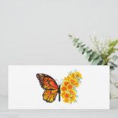 Invitation Flower Butterfly with Yellow California Poppy (Debout devant)