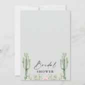 Invitation Flower Cactus Fiesta Fête des mariées succulente (Dos)
