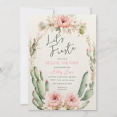 Invitation Flower Cactus nuptiale douche, Boho Flowers (Devant)