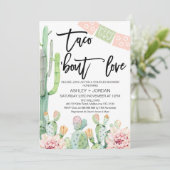 Invitation Flower Cactus Taco à propos Amour Couples Douche (Debout devant)