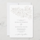 Invitation Flower corner design de mariage élégant (Devant)