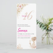Invitation Flower Dreamy Soft Sweet 16 Birthday Note Card (Debout devant)