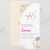 Invitation Flower Dreamy Soft Sweet 16 Birthday Note Card (Devant / Derrière)