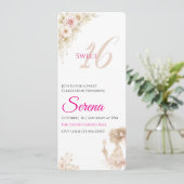 Invitation Flower Dreamy Soft Sweet 16 Birthday Note Card (Debout devant)