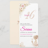 Invitation Flower Dreamy Soft Sweet 16 Birthday Note Card (Devant / Derrière)