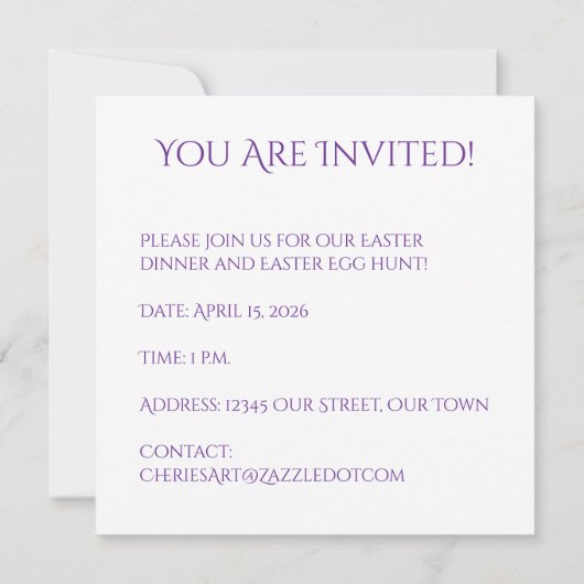 Invitation Flower Egg Shaped Wreath Happy Easter (Dos)