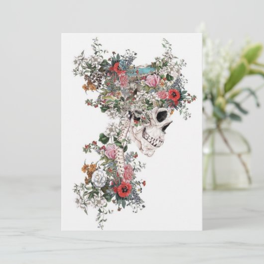 Invitation Flower-filled Skeleton (Debout devant)