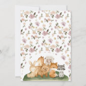 Invitation Flower Forest Animaux Budget Oh Baby shower (Dos)