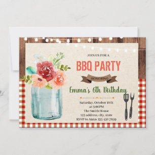 Invitation Flower garden bbq